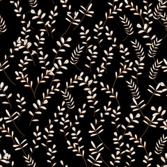 Exotic tropical hawaiian outline. Leaf plant botanical floral foliage. Engraved ink art. Seamless background pattern. Fabric wallpaper print texture.