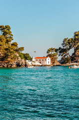 Fototapeta na wymiar Little villages across the sea in Greece