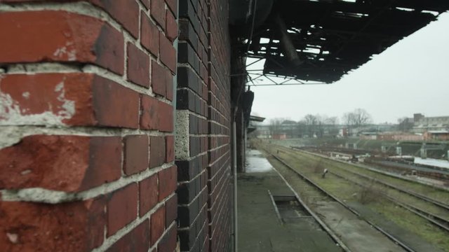 Abandoned rusty railway station