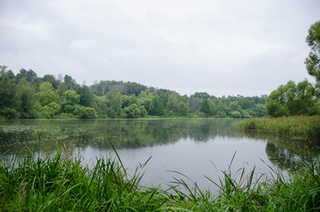 view of the reservoir in cloudy weather