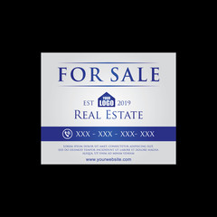 Real Estate Yard Sign Board for Sale Sign in Blue Color