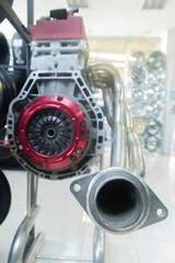 Stainless steel exhaust, following the engine removed from the car