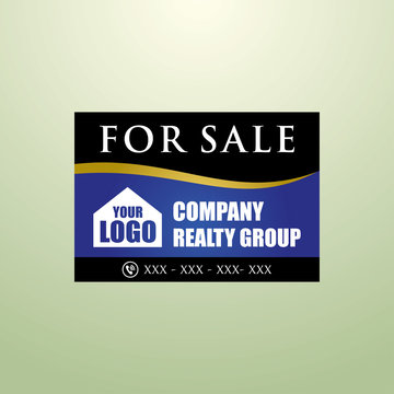 Real Estate Yard Sign Board For Sale Sign In Blue Color
