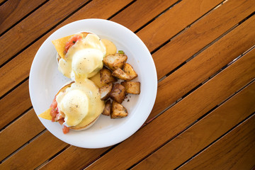 Mexican Eggs Benedict with Guacamole and Salsa