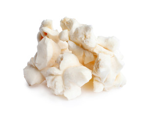 Tasty fresh pop corn isolated on white