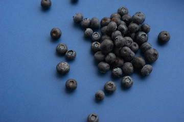 Blueberry berry on a classic blue background.