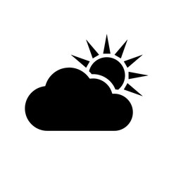 chmura i słońce ikona - obrazy, fototapety, plakaty