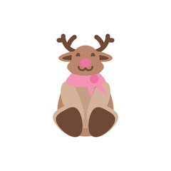 Merry christmas reindeer with scarf vector design