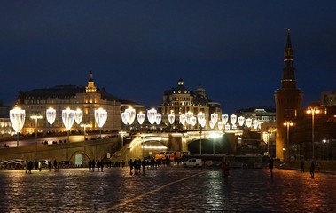 Fototapeta na wymiar New Year holidays in Moscow