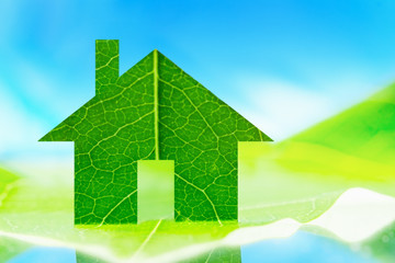 eco house icon concept green energy, ecology environment symbol