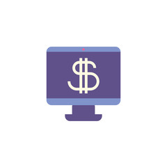 Fototapeta premium Isolated money computer vector design