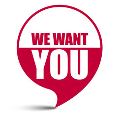 red vector banner we want you