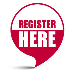 red vector banner register here