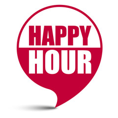 red vector banner happy hour