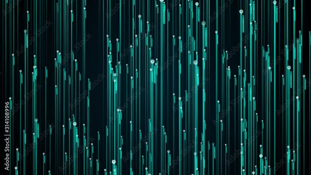 Poster 3d rendering of cyberspace hi tech background. computer generated many of rays with digital symbols.