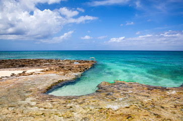 Grand Cayman Beach With A Ladder