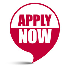 red vector banner apply now