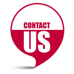 red vector banner contact us