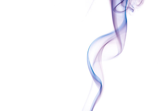 Beautiful patterns and lines of smoke on a white background