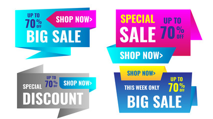 Set of Sale banners. discount tags design
