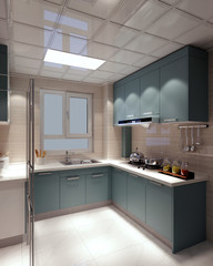 3d render of modern kitchen