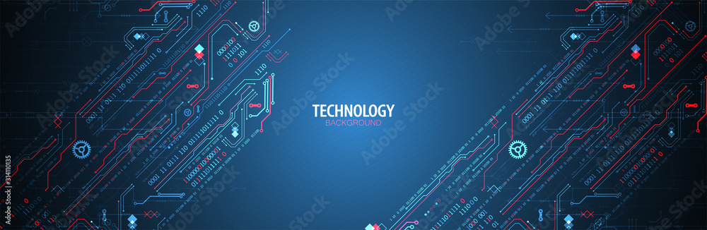Poster Abstract technology concept. Computer code background. Vector illustration