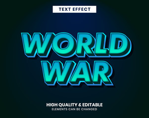 3d gradient color with World war word instant text effect