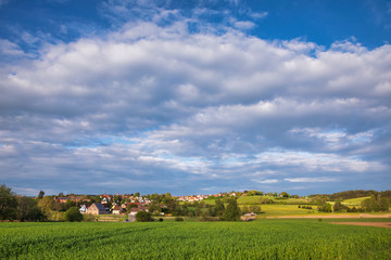 Fototapeta na wymiar Spring rural landscape Bavaria Germany