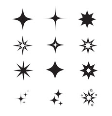 Sparkles Stars icon. Vector illustration	