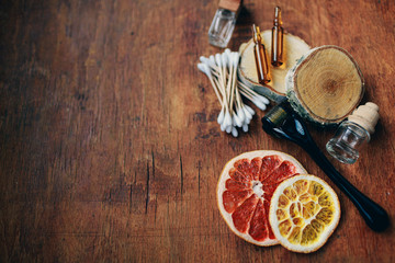 Dermaroller and serum next to an anti aging face cream Beauty industry Close-up Dermaroller for medical micro needling therapy Derma roller mesoroller for mesotherapy. 