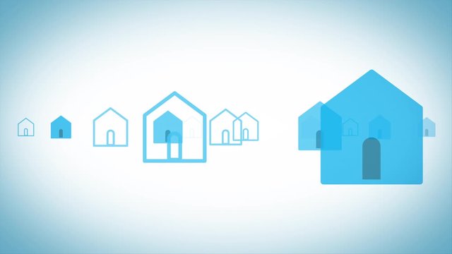 戸建の家アイコンのループ　青