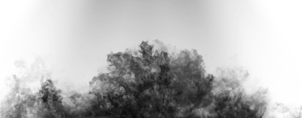 Panoramic view realistic isolated fire flame effect for decoration and covering on black background. Stock illustration.