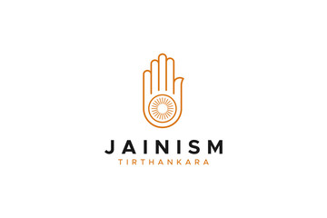 Fototapeta na wymiar Religious Symbol Jainism Tirthankara isolated on white background. Flat Vector Icon Design Template Element