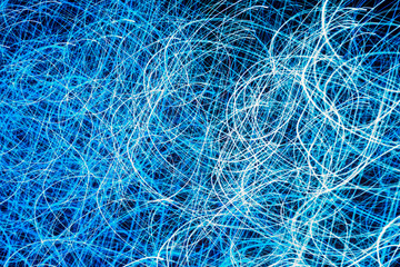 Abstract background of blurry blue motions lights. Concept art