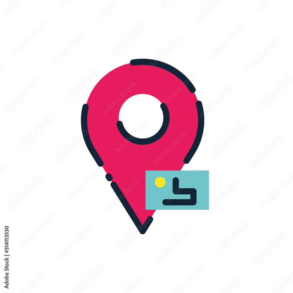 Sticker isolated gps vector design