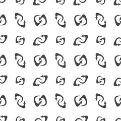 Refresh and reload arrows icon background. Seamless pattern for interface design.