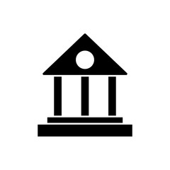 Vector illustration of bank building on white background. business sign