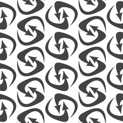 Refresh and reload arrows icon background. Seamless pattern for interface design.