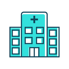 Hospital building icon vector in trendy style design