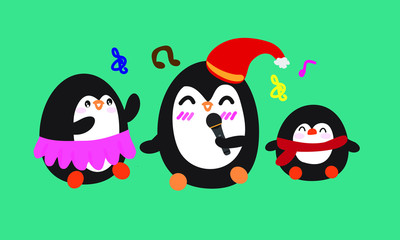 penguins are singing and dancing.