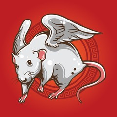 fly mouse premium vector