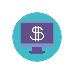 Isolated money computer vector design