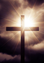 cross with sunlight
