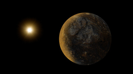 planet in front of the bright sun