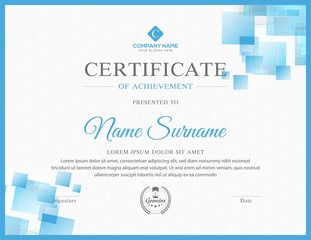 Blue abstract Creative certificate design