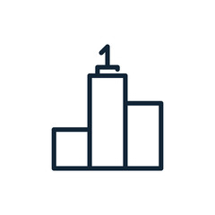 Isolated bars and number one vector design