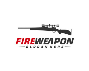 Weapon Fire logo design vector, Machine gun vector, Design Illustration - Powered by Adobe