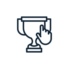 Isolated trophy and cursor vector design