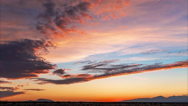 Fiery Sunset Time Lapse in the mojave desert