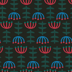 seamless pattern consisting of flowers and leaves - 314119791